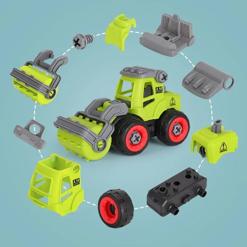 Plastic Disassembly Toys Car Inertia Assembly Fire Truck Cars Vehicles Toy DIY Harvest Transport Cars Vehicle Toys