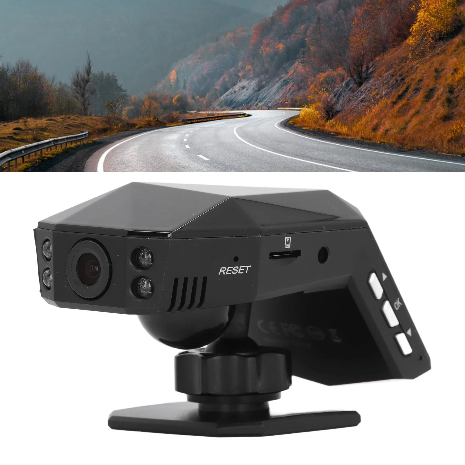 Front and Rear Dash Cam Loop Recording 170 Degree Wide Angle 2.0 Inch Display Screen Dash Cam Front and Rear Camera for Cars