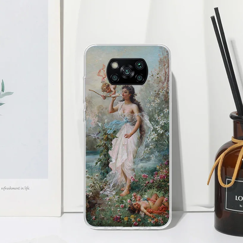 Malen kunst renaissance telefon hülle für xiaomi poco x6 x5 x4 x3 nfc f6 f5 pro f4 gt f3 f2 f1 m5s m4 m3 art fundas rückseitige abdeckung