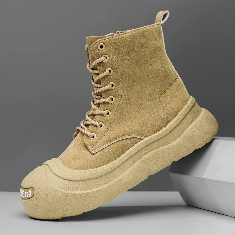 

Men's boots comfortable four season new high top boots casual boots fashion thick sole anti slip wear-resistant workwear boots