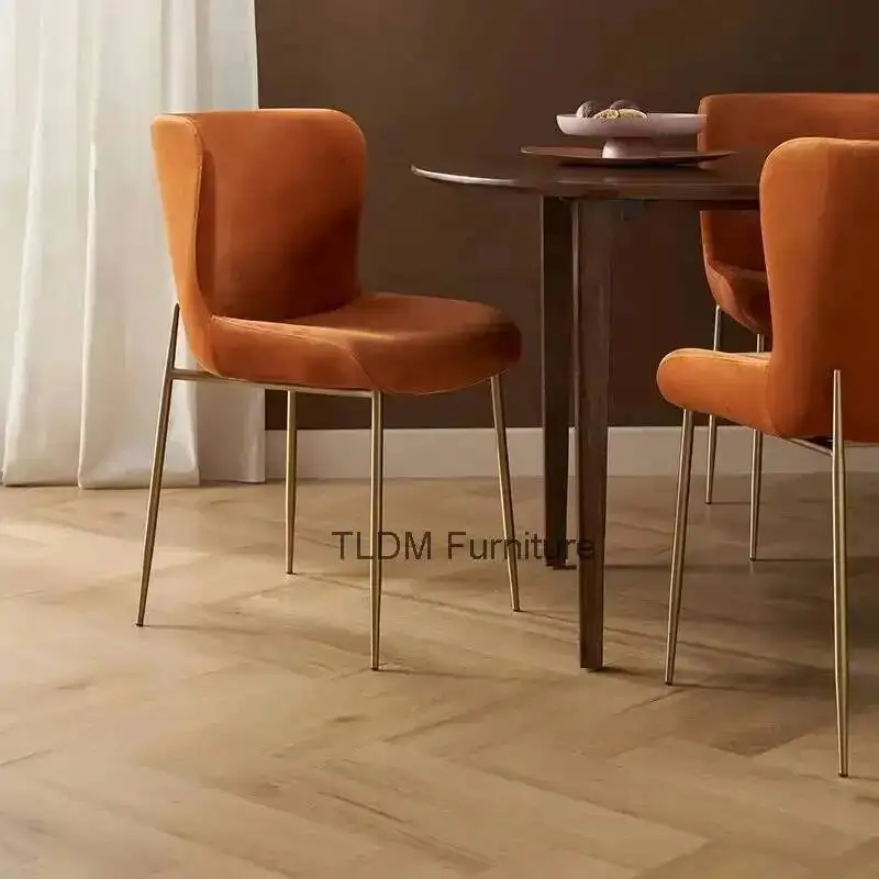 Backrest Nordic Living Room Bedroom Chair French Restaurant Stools Dining Chairs Light Luxury Home Study Room Leisure Chairs