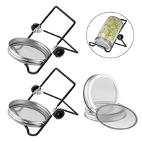 Seed Sprouter Germination Cover Sprouting Mason Jars With Stainless Steel Strainer Screen Lids Stainless Steel Germinator Stand