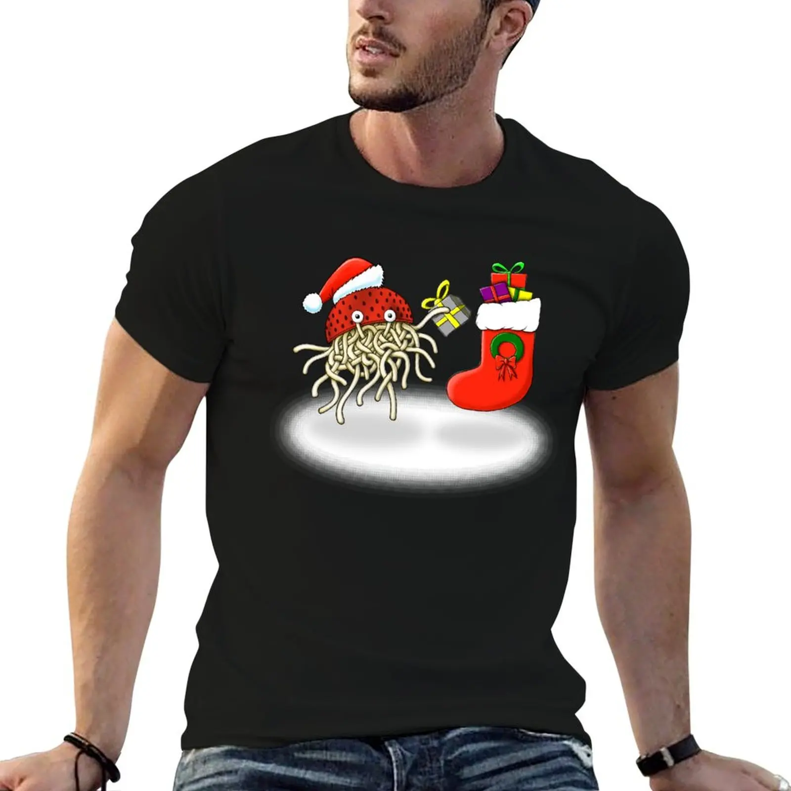 Funny FSM Chifsmas Christmas Atheist Agnostic Atheism Colander T-Shirt Daily Casual Short Sleeve Tee Shirt