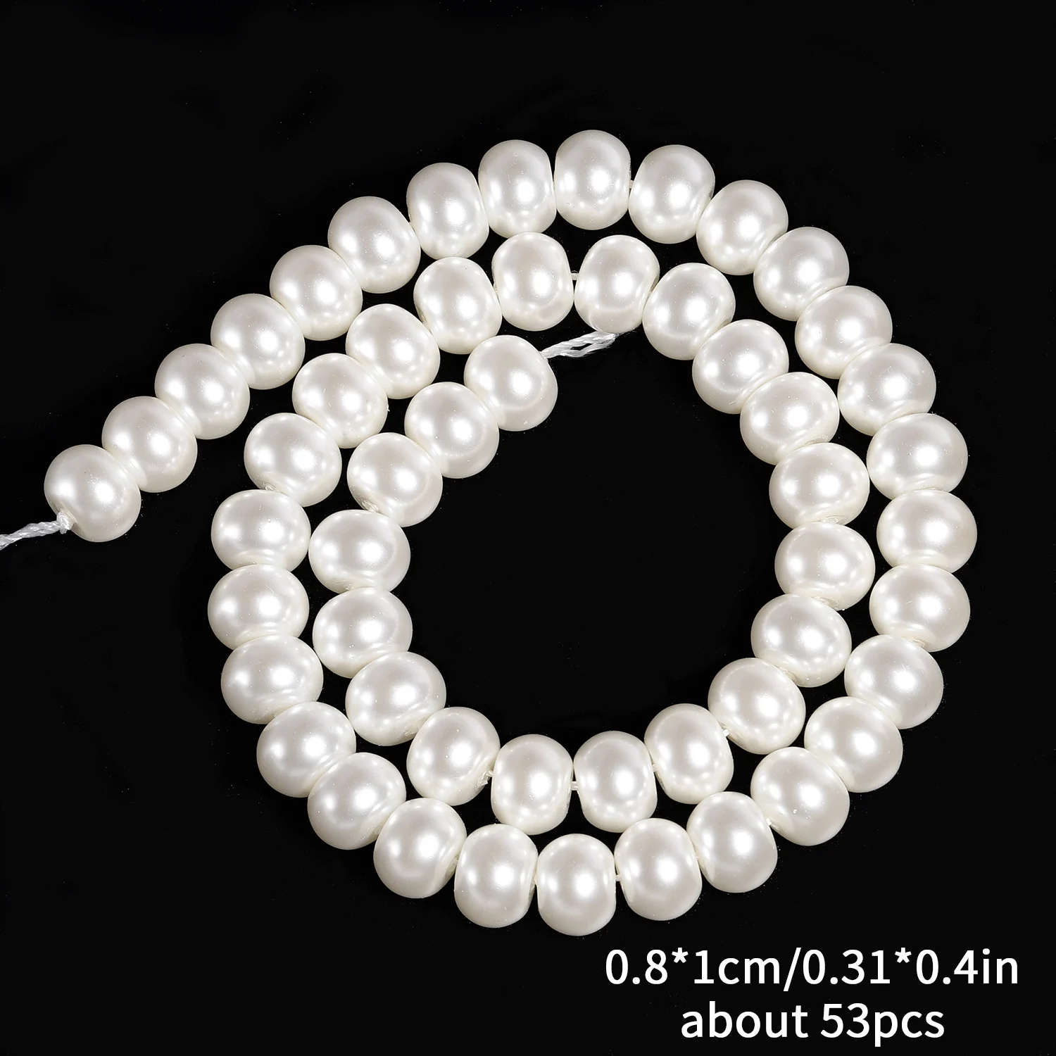 3-8mm Glass Bead Imitation Pearl Beads Loose Abacus Pearl Beads for DIY Earrings Necklace Jewelry Making Findings Accessories