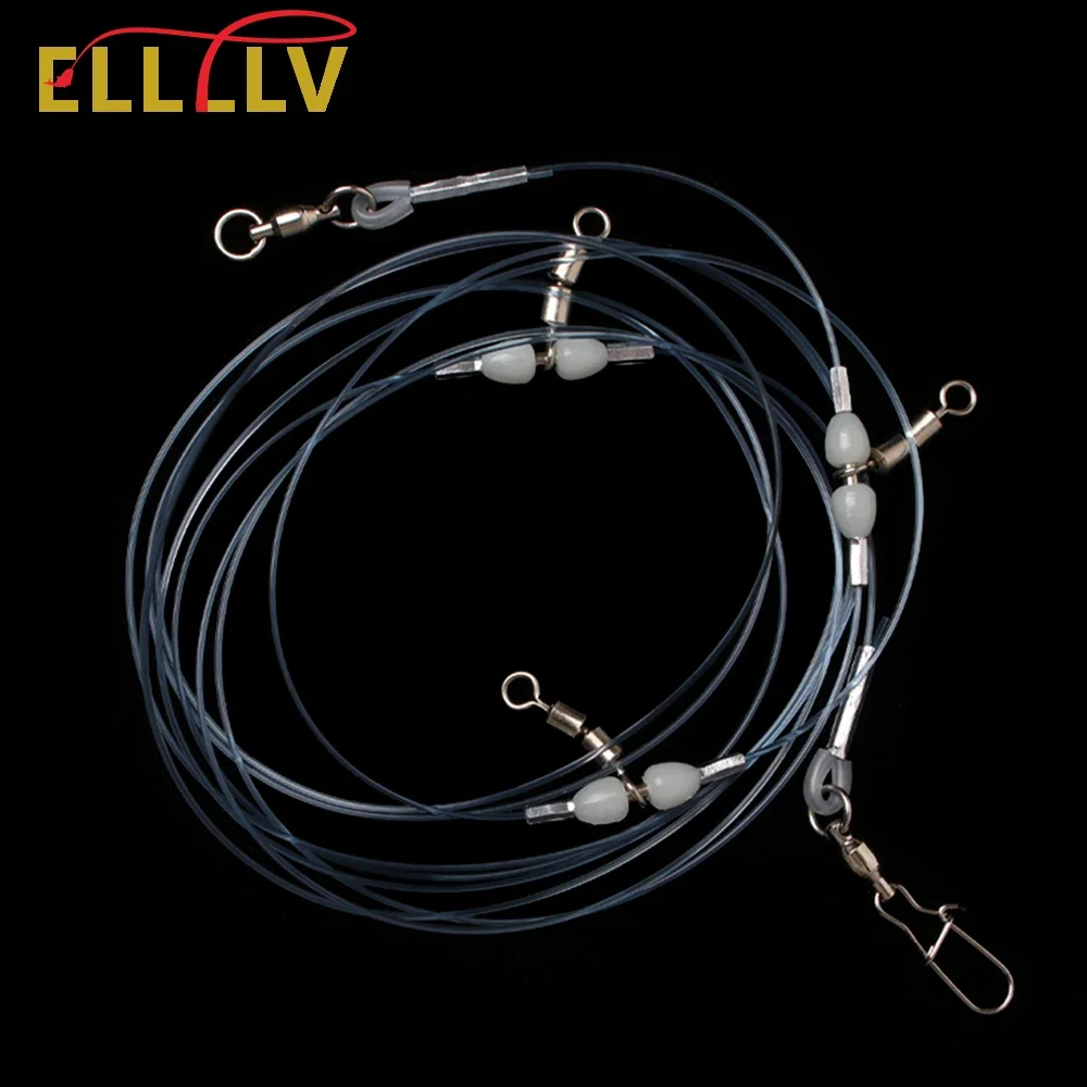 Ellllv 150/198LB 3-hook Position Deep Sea Fishing Rig 1mm/1.2mm Nylon Mono Line Strong Bearing Swives Big Game Fishing Tackle