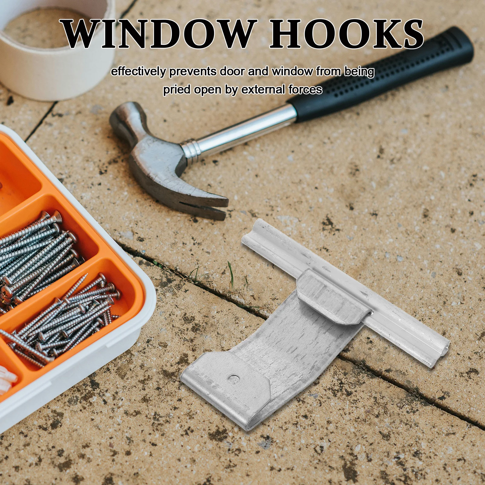 2 قطعة دعم الصلب المجلفن سميكة للأبواب مصراع المتداول يندبروف نافذة قفل الأمان معدن دائم #3