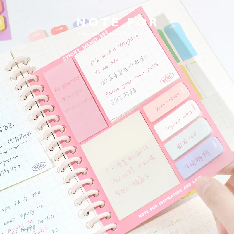 

120sheet/ser Binder Scrapbooking Journaling Memo Pad Cute Ins Simplicity Aesthetic Sticky Note for Kids Student Supplies