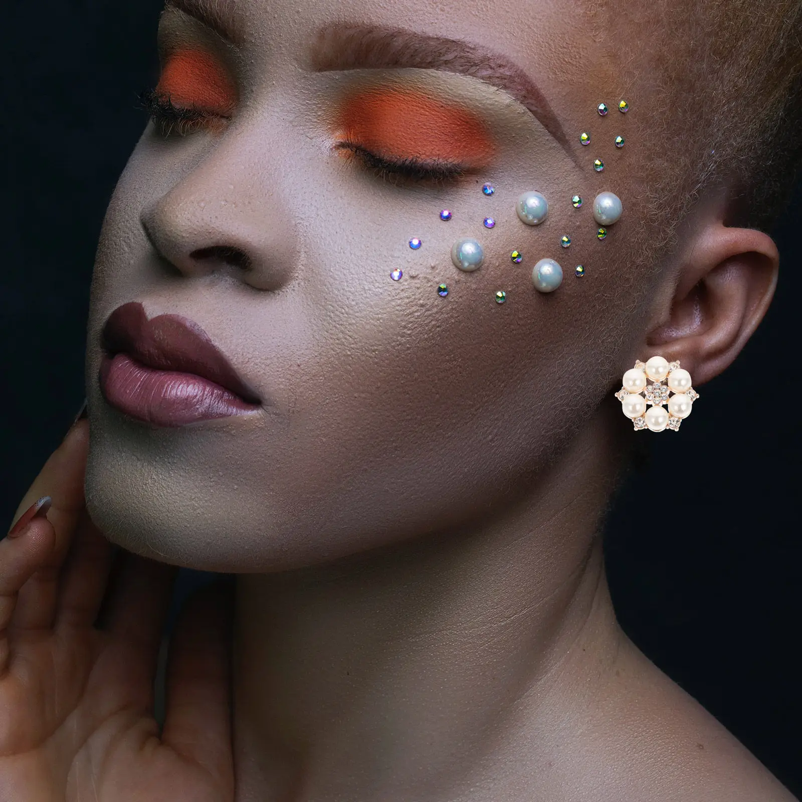 30개 DIY 진주 꽃 단추 장식 공예품 의류 가방 머리 장식 브로치 라인석 합금 장식품