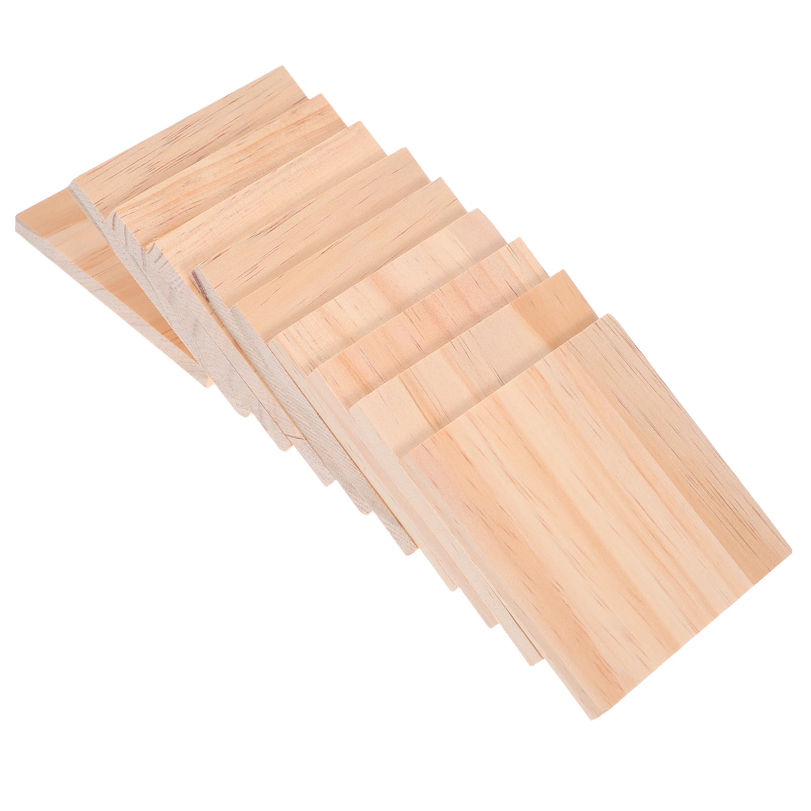 

10Pcs Unfinished Square Wood Pieces Smooth Surface Natural Texture DIY Engraving Burning Crafting Projects Versatile Use