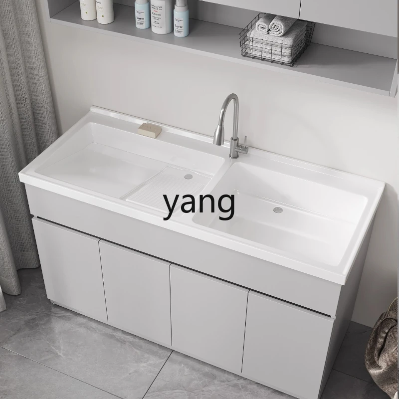

LZR Artificial Quartz Stone Integrated Basin Laundry Sink Double Drain Cream Style