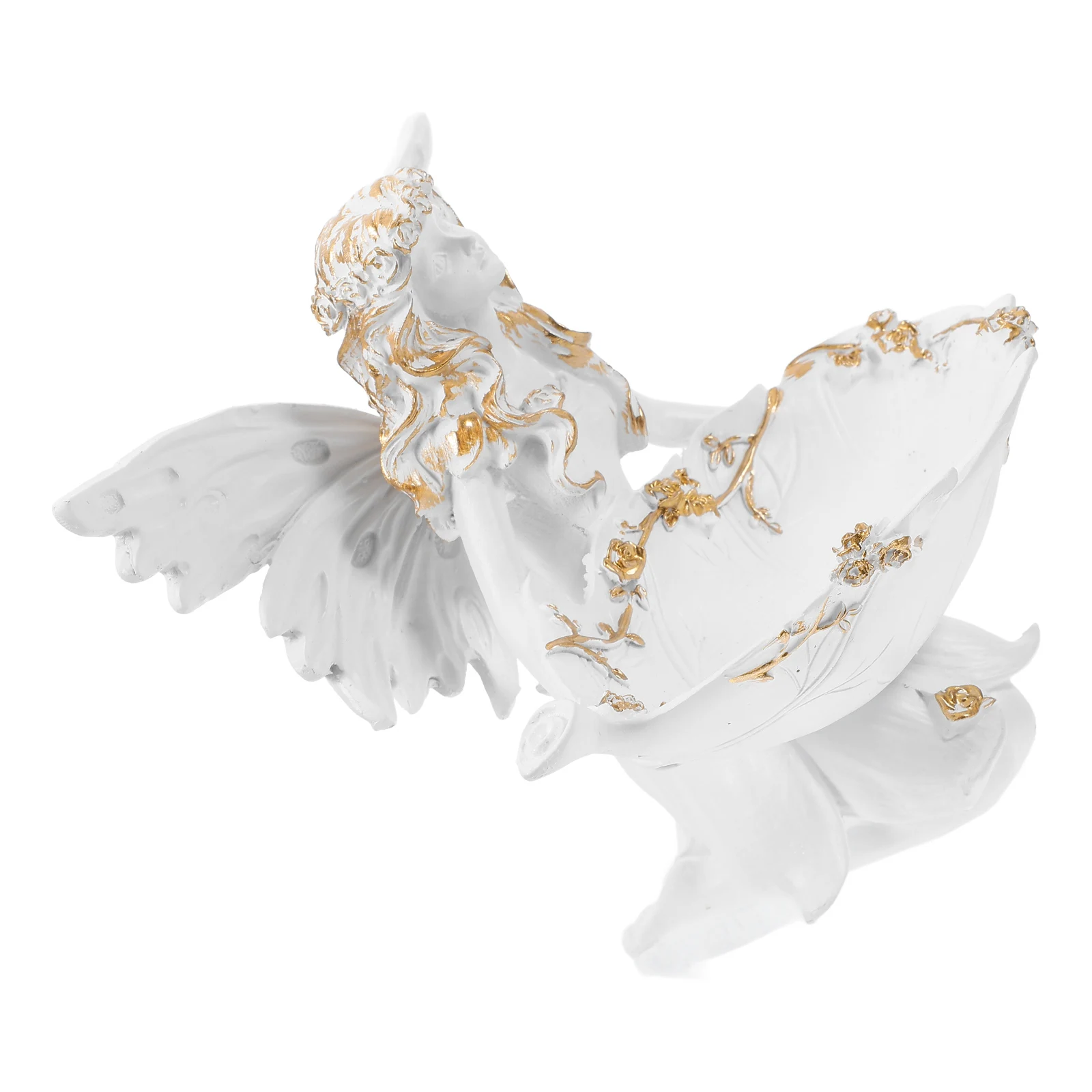 

Angel Fairy Statue Jewelry Tray Home Decor Resin Decoration Durable Easy Clean Unique Style Angel Tray Figurines