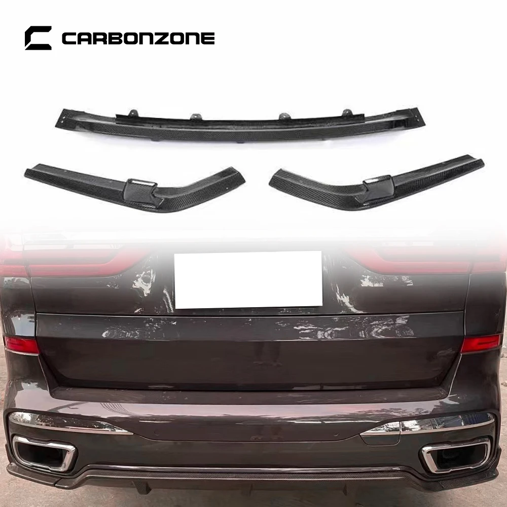 Carbon Fiber Three-Section Style Rear Bumper Diffuser for BMW X7 G07 Trunk Lip Car Accessories