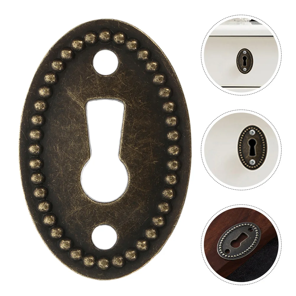 

12Pcs Vintage Decorative Oval Keyhole Insert Plates for Furniture Drawers Keyhole Covers Door Hole Cover Plate