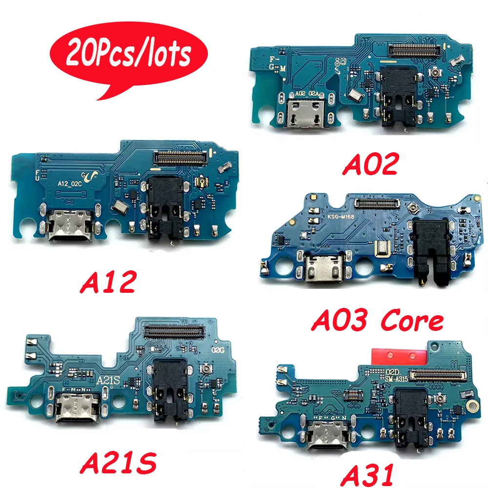 

20Pcs，USB Dock Connector Charging Port Flex Cable For Samsung A51 A02 A03 Core A02S A21S A31 A71 Charger Board With Mic Module