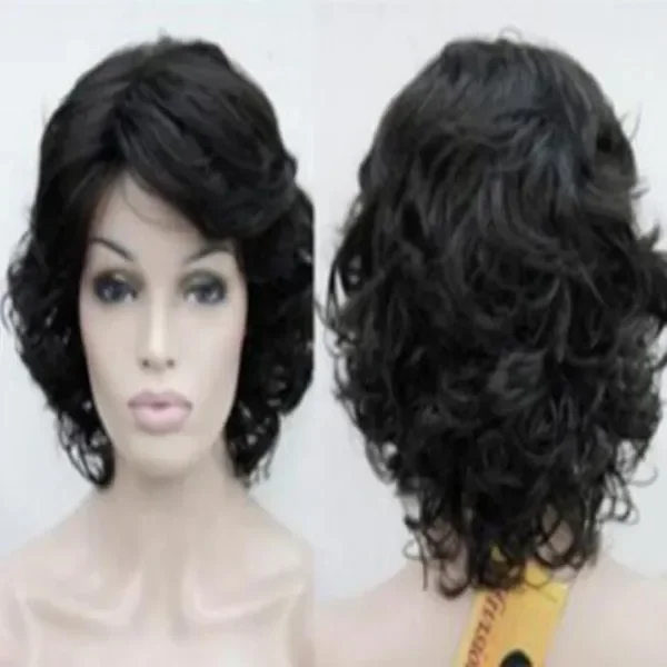 Popular Short Black Curly Women Ladies Daily Natural Hair Cosplay Wig