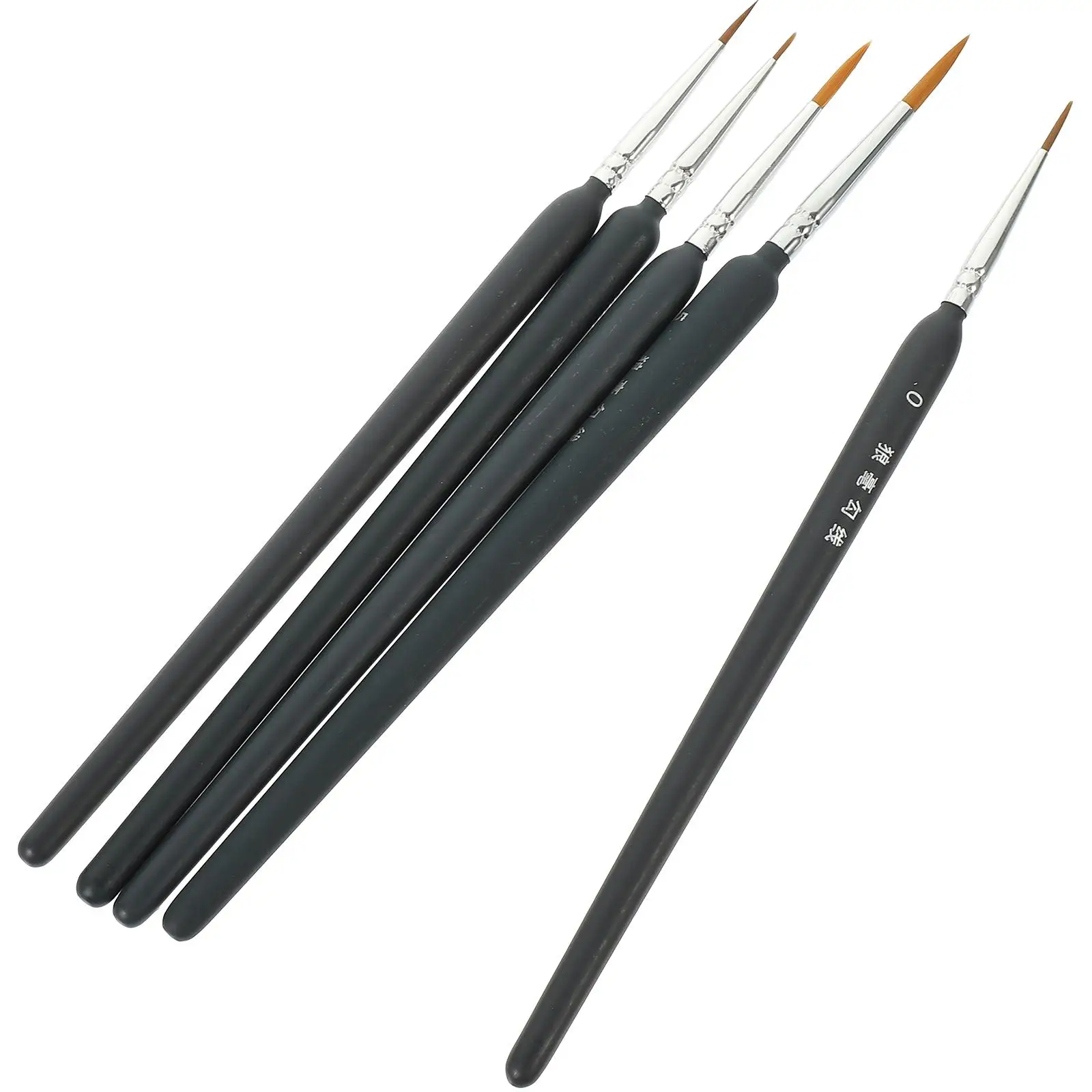 5 Pcs Fine Tip Nail Line Pen Paint Brushes Oil Painting Wooden Detail for Miniature