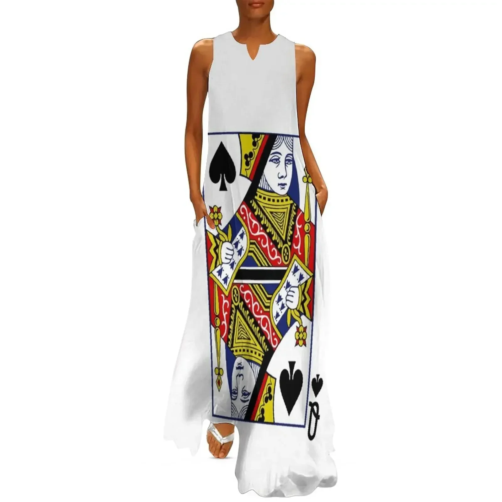 

Queen of Spades Playing Card Long Dress Woman clothes summer woman dress 2025 Beachwear Dress