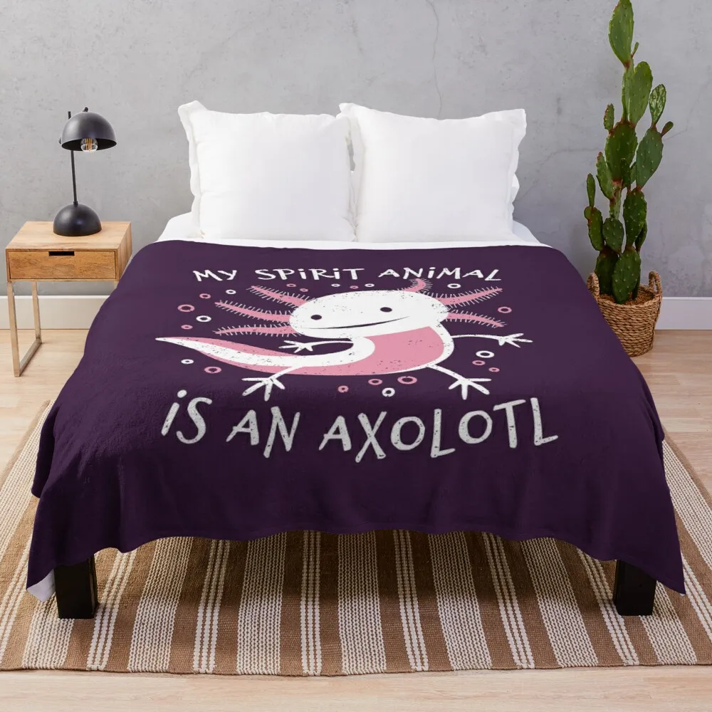 

Cute Amphibian - My Spirit Animal Is An Axolotl Throw Blanket Soft Big Blanket Sofa Quilt