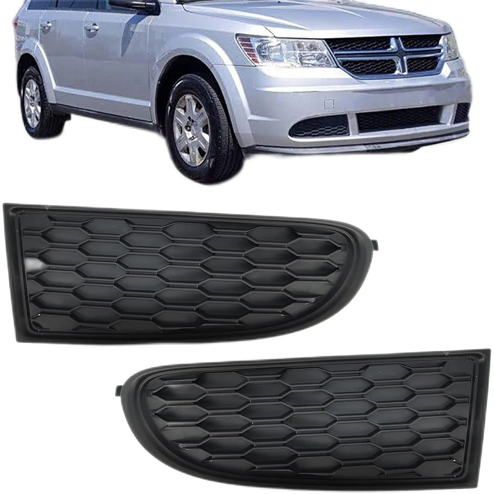

1 Pair Front Bumper Fog Light Cover Bezel 68079853AB Shockproof Fog Lamp Trim Grille For Journey 2011 To 2020