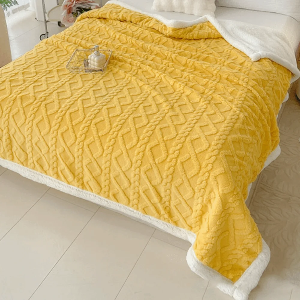 

Однотонное коралловое бархатное одеяло, жаккардовый дизайн, утолщенное фланелевое одеяло с ромбами, мягкое удобное офисное одеяло для сна, домашнее одеяло