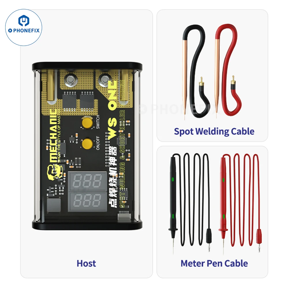 Meccanico WS One Pulse Spot Welding & Short Killer per PCB Short Circuit Fault Detection Battery Spot Solder Repair Testing Tool