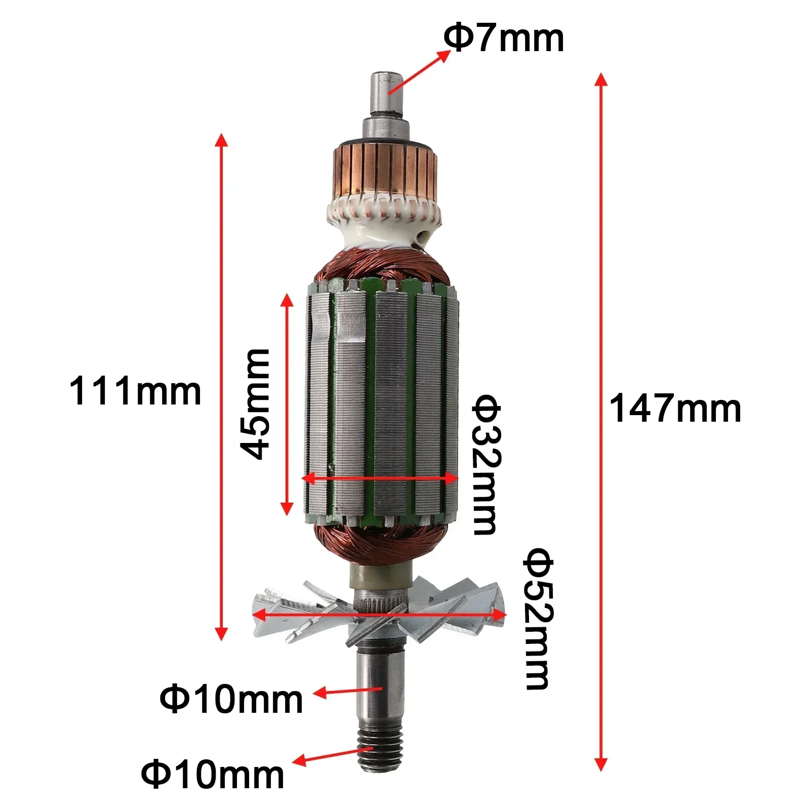 Armature de remplacement pour raboteuse électrique ROTOR 1900B, Rotor 7mm pour raboteuse 1900B N1900B, pièces de ROTOR pour réparation de ROTOR