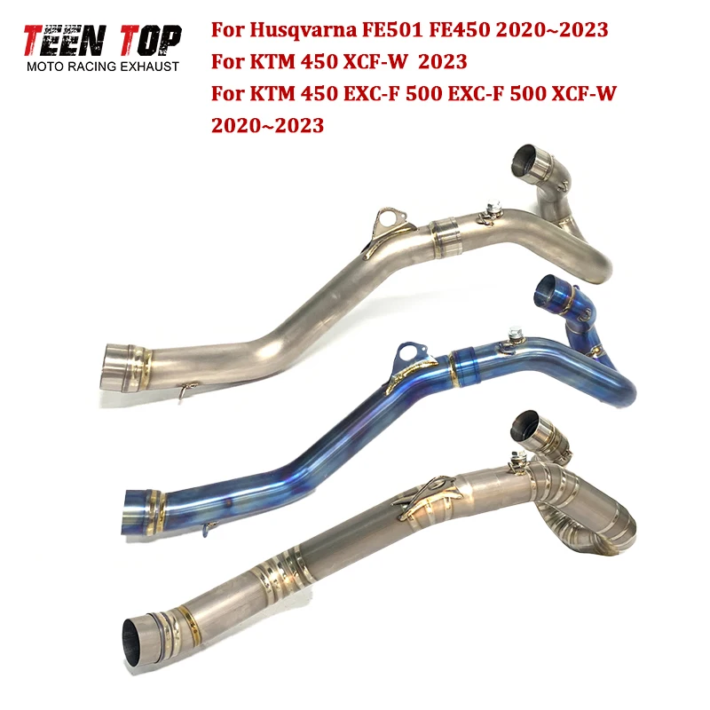 Titaniumlegierung 450XCF-W Auspuffrohr für KTM 450EXCF 500EXCF 500XCFW Auspuffkrümmer FE450 FE501 Escape Moto OEM Vorderrohr 2023