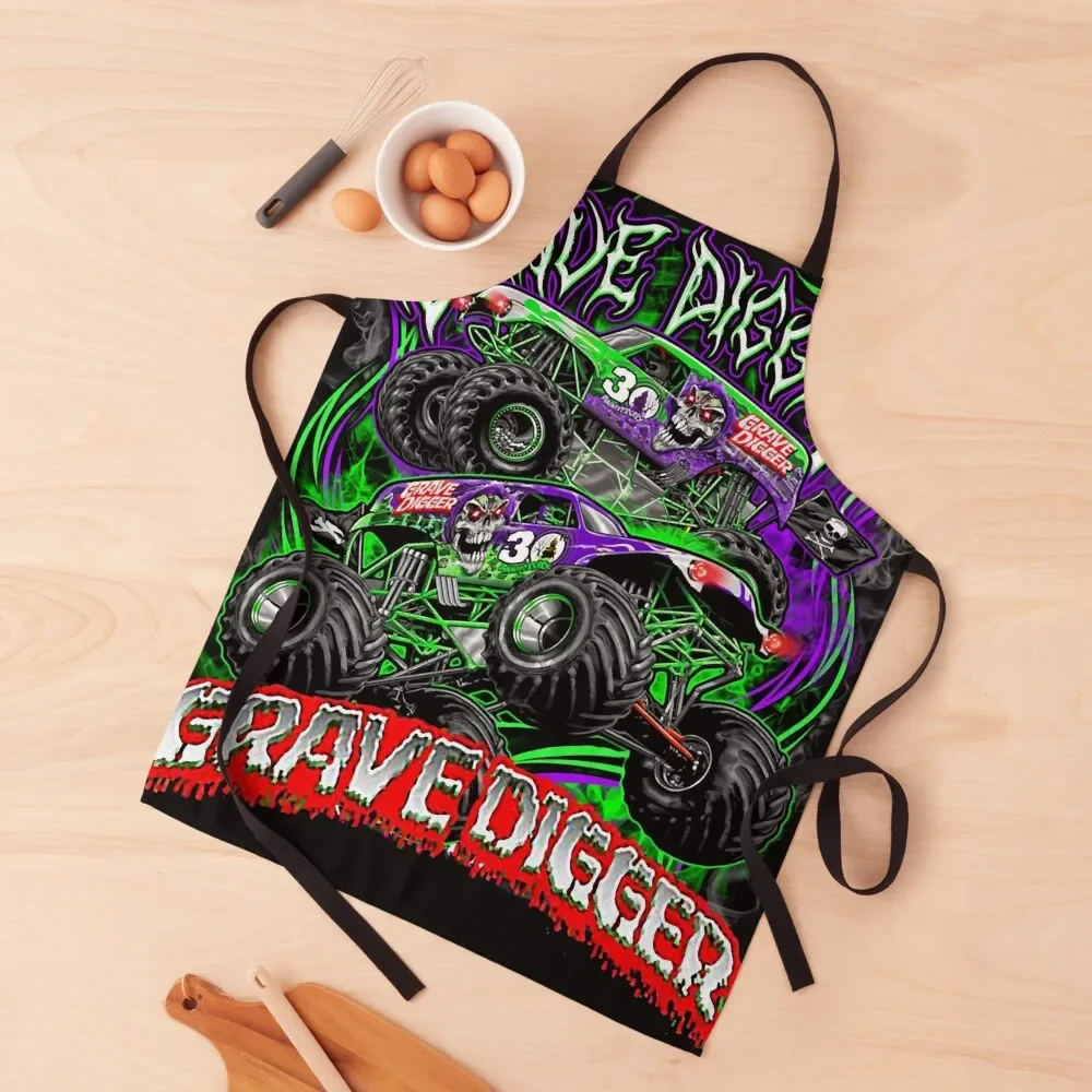 

monster jam grave digger monster truck Art Fans Apron Kitchen Supplies Home And Kitchen Kitchen Man For Women Apron