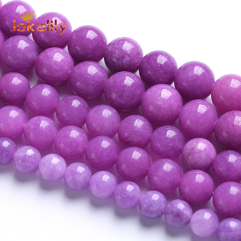 

8/10/12mm Natural Lepidolite Jades Stone Beads For Jewelry Making Round Loose Beads DIY Bracelet Necklace Accessories 15''strand