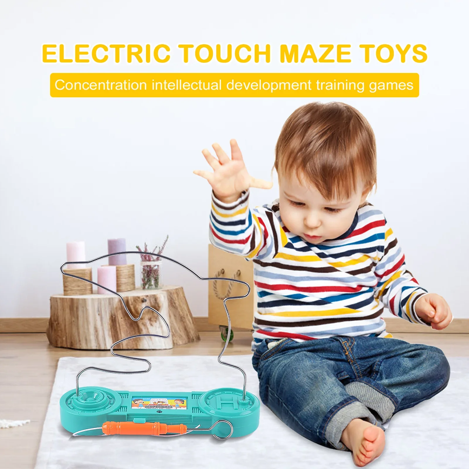 Maze Game Collison Electric Shock Toy Education Electric Touch Maze Game Party Funny Game Science Experiment Toys for Children