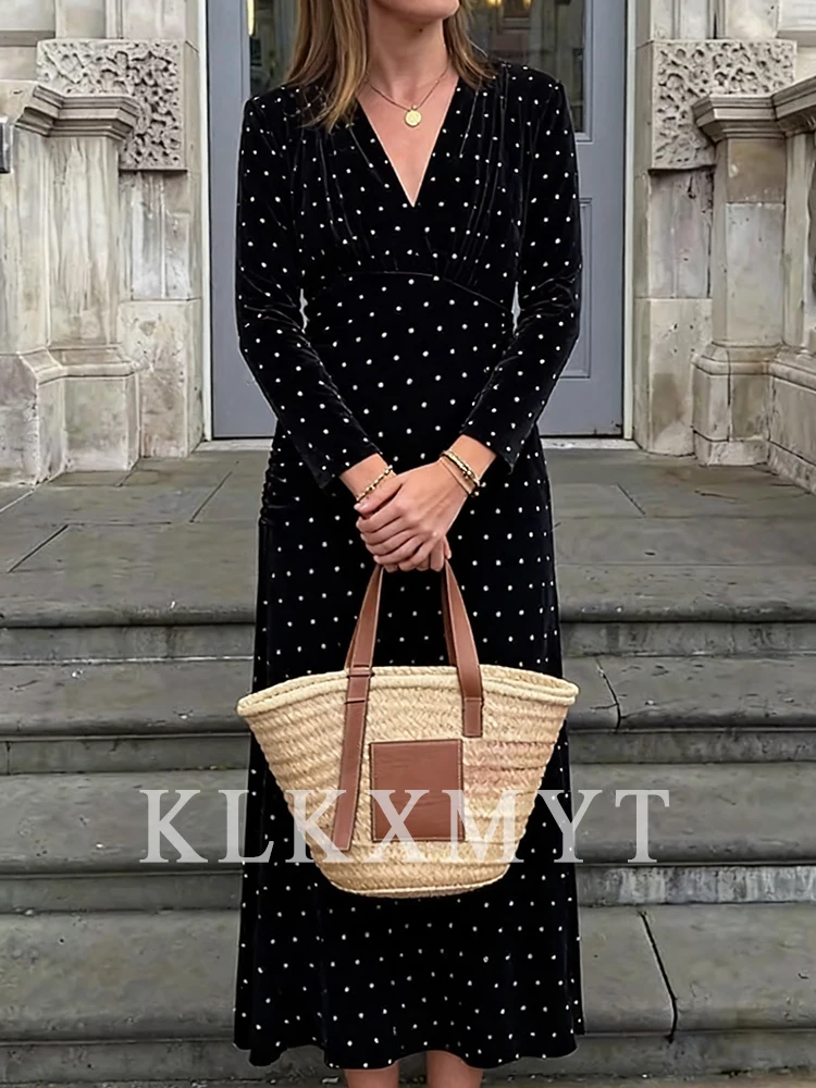 Vrouwen sexy jurken 2025, vrouwen herfstmode lange mouwen sieraden decoratie lange jurk vrouwen elegante avondfeest rokken