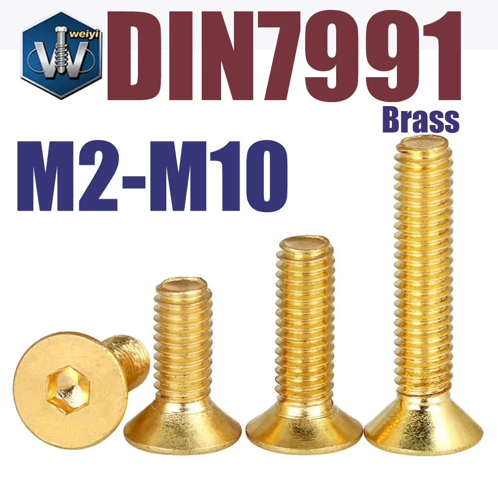 Weiyi M2 M2.5 M3 M4 M5 M6 M8 M10 DIN7991 Messing Sechskant-Innensechskant-Senkkopfschraube – Detail 1