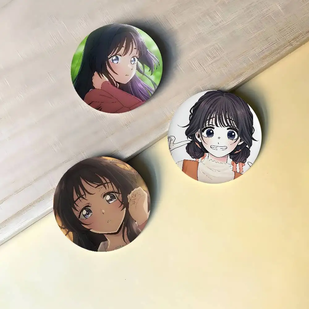 Kaoru Hana Wa Rin To Saku Badges Peripheral Lapel Pins Tinplate Round Brooch For Shoulder Bag Accessories Souvenir Gifts