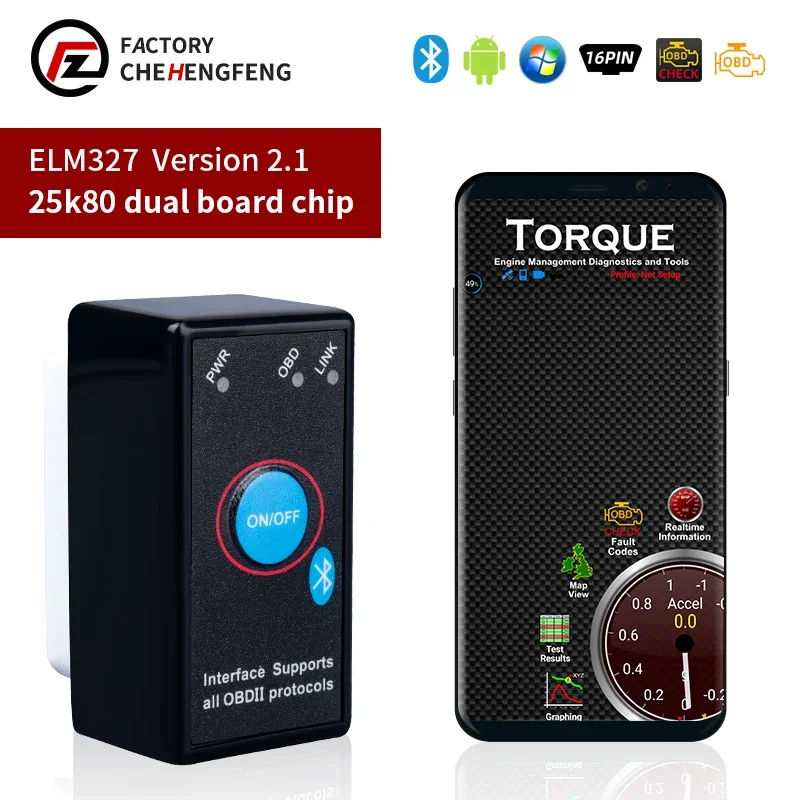 

ELM327 V1.5 PIC18F25K80 Bluetooth 4.0 ELM327 OBD2 Scanner For Android/IOS OBD 2 OBD2 Car Diagnostic Auto Tool