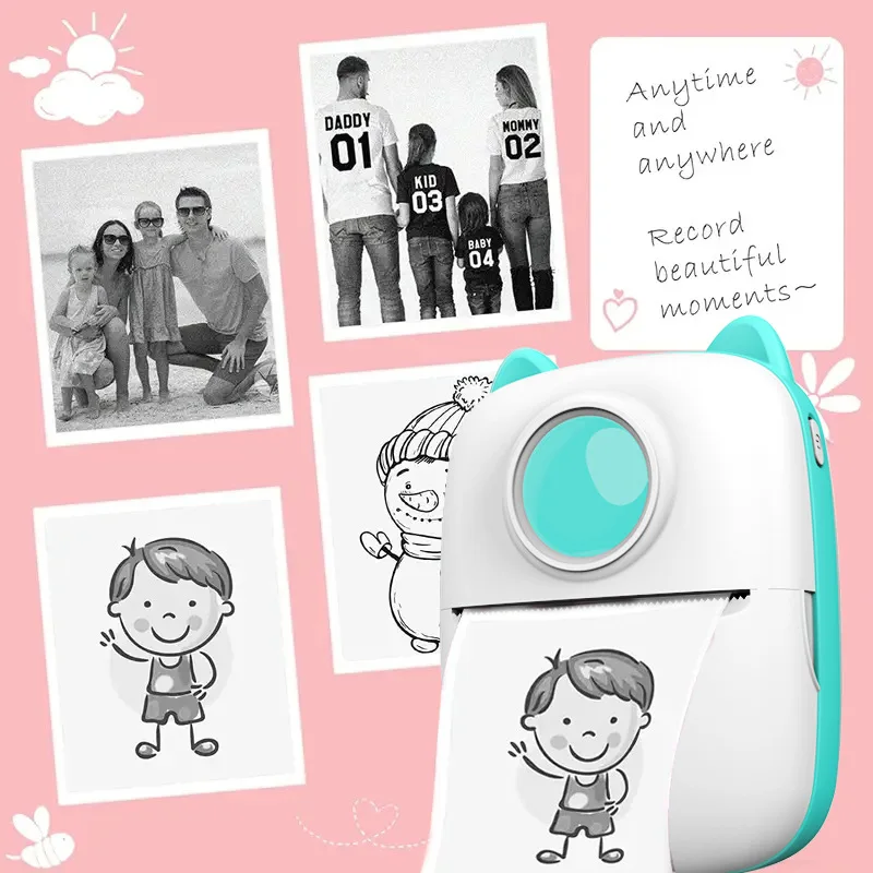 Customized. Factory New Student Pocket Error Printer Inkless Convenient Adhesive Thermal Printer