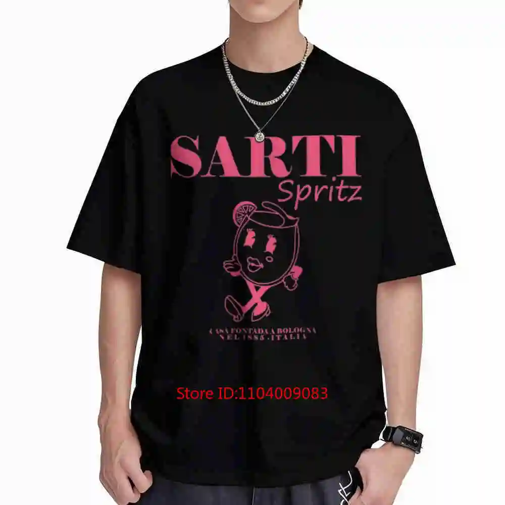 Sarti Spritz Cocktail Italian Back Print Short Sleeve Tee 100% Cotton T-Shirt