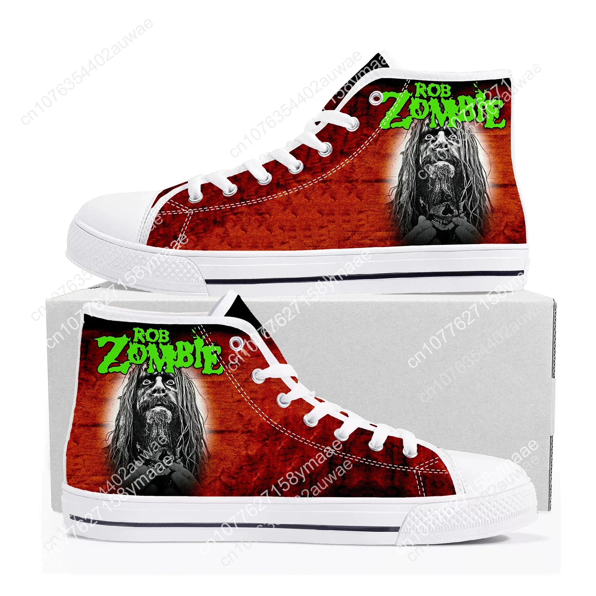 Rob Zombie Rock Singer High Top High Quality Sneakers Men Women Teenager Children Canvas Sneaker Casual Couple Shoes Custom Shoe