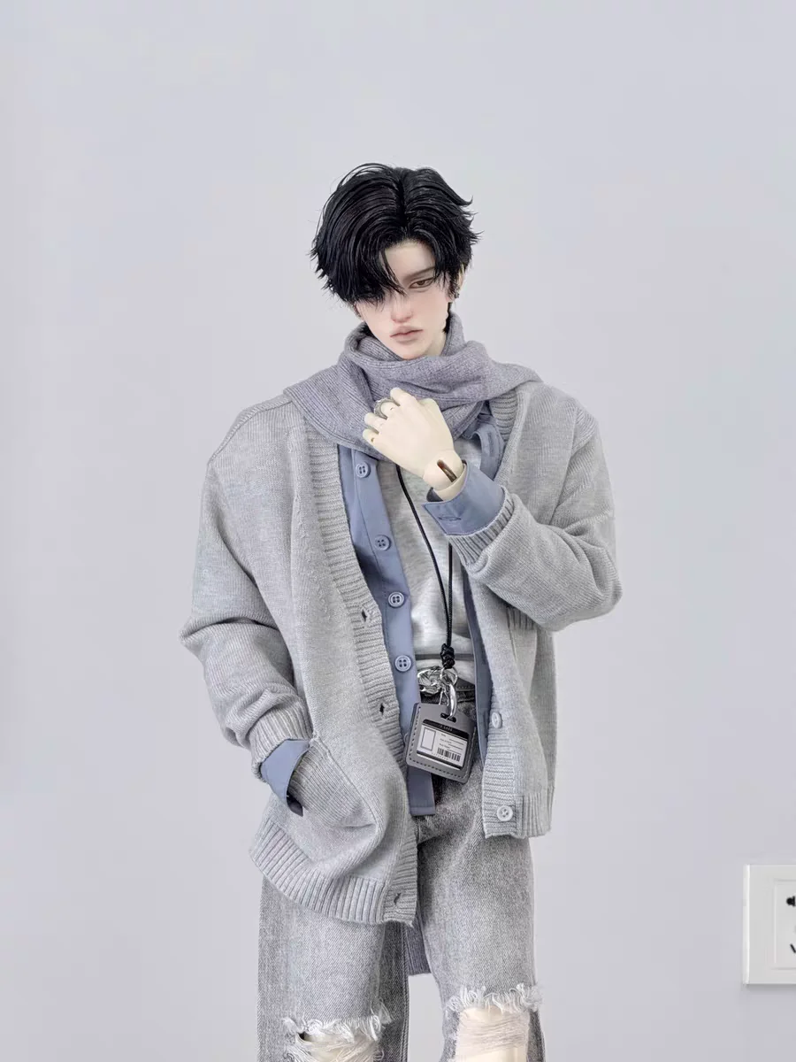 

BJD doll clothes suitable for 75Uncle size new spring and autumn casual style Japanese retro knitted cardigan short top 4 colors