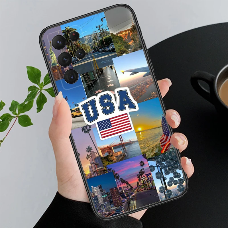 USA Flag Phone Case For Samsung A17 A55 A16 A56 A35 A15 A53 A54 A33 A34 A25 A05 A52 A07 A26 A06 A36 A22 A14 A71 A73 M34 M54