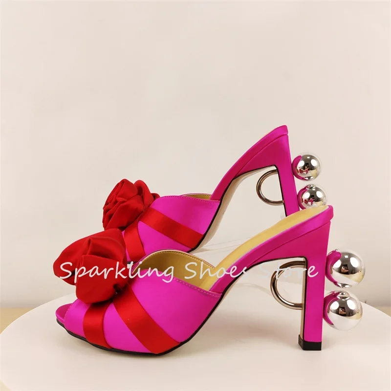 

Модные атласные женские сандалии с узлом-бабочкой и розами, женские сандалии с открытым носком, необычные туфли-гладиаторы на странном каблуке, женские модельные тапочки