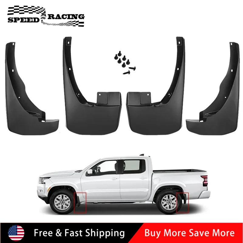 

999J2-B600004 999J2-BS0004 999J2-XR00003 4pcs Mud Flaps Splash Guards Mudguards For 2005-2022 Nissan Frontier 4-Door Pickup