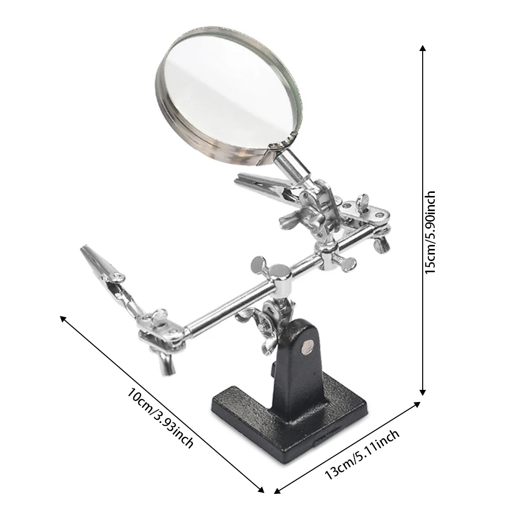 Modell Färbung Reparatur Hilfe Metall Clip Lupe Modell Werkzeug Löten Stehen mit 5X Schweißen Lupe Rotierenden Reparatur Werkzeuge