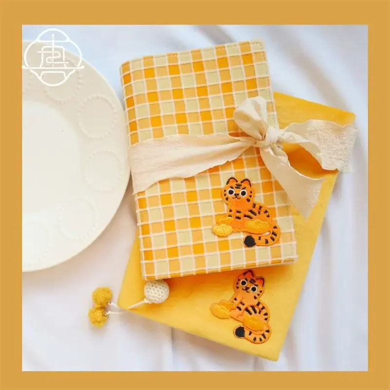 Little tiger】-fundas para cuaderno A5A6 originales hechas a mano, funda protectora para libro, productos de tela hechos a mano, funda para diario,