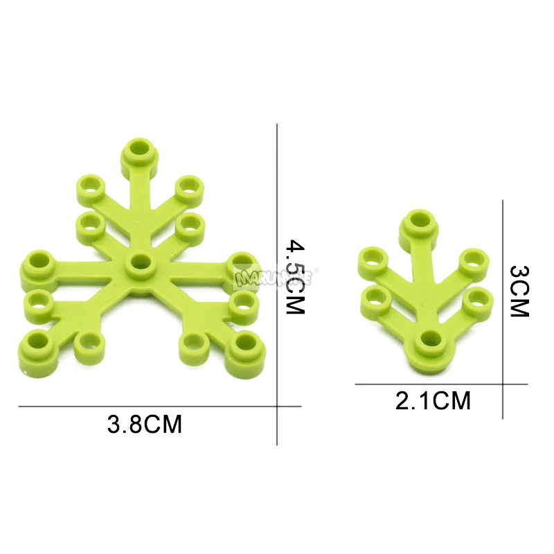 Marumine 50PCS Plant Leaves Blocks Compatible 2423 Foliage Tree Garden Parts City Strees View Classic MOC DIY Building Bricks