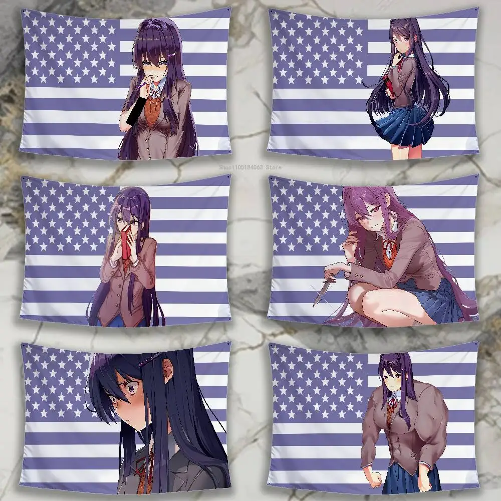 

Anime Girl Y-Yuri Flags Room Decor Outdoor Decors Personalized Items Flags For Bedrooms Home Funny