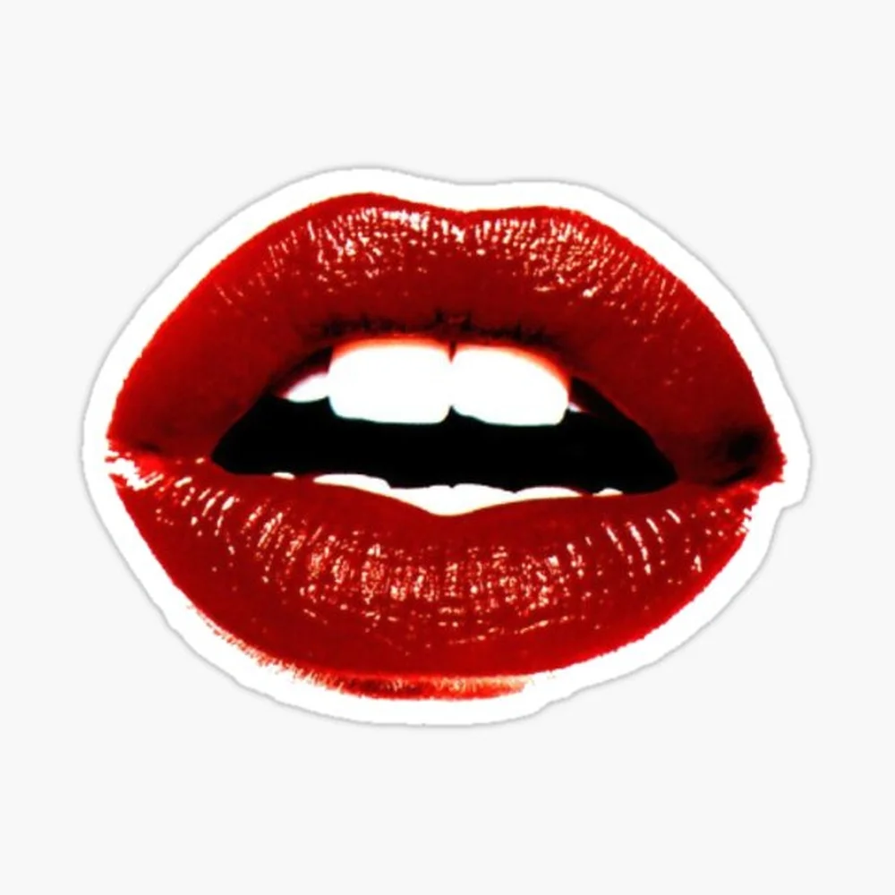 Red lips Sticker for Laptop Decor Bedroom Car Cute Cartoon Art Fashionable Public Suitcase