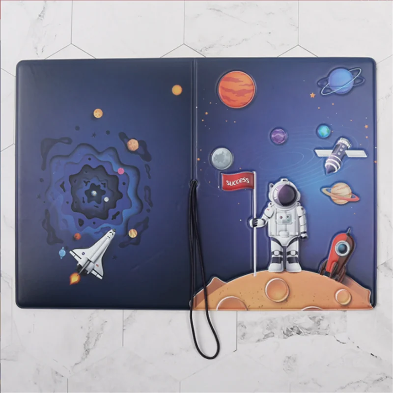 World Trip Astronaut Passport Wallet Pu Leather Passport Cover Men Women Travel Passport Holder Case Wallet ID Bank Card Holders