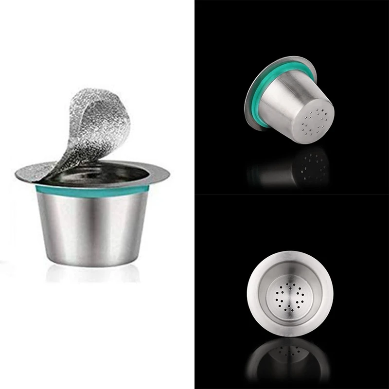 

10 Pods 100 Seals Stainless Steel For Nespresso Refillable Capsulas Nespresso Coffee Capsule Pods Reusable