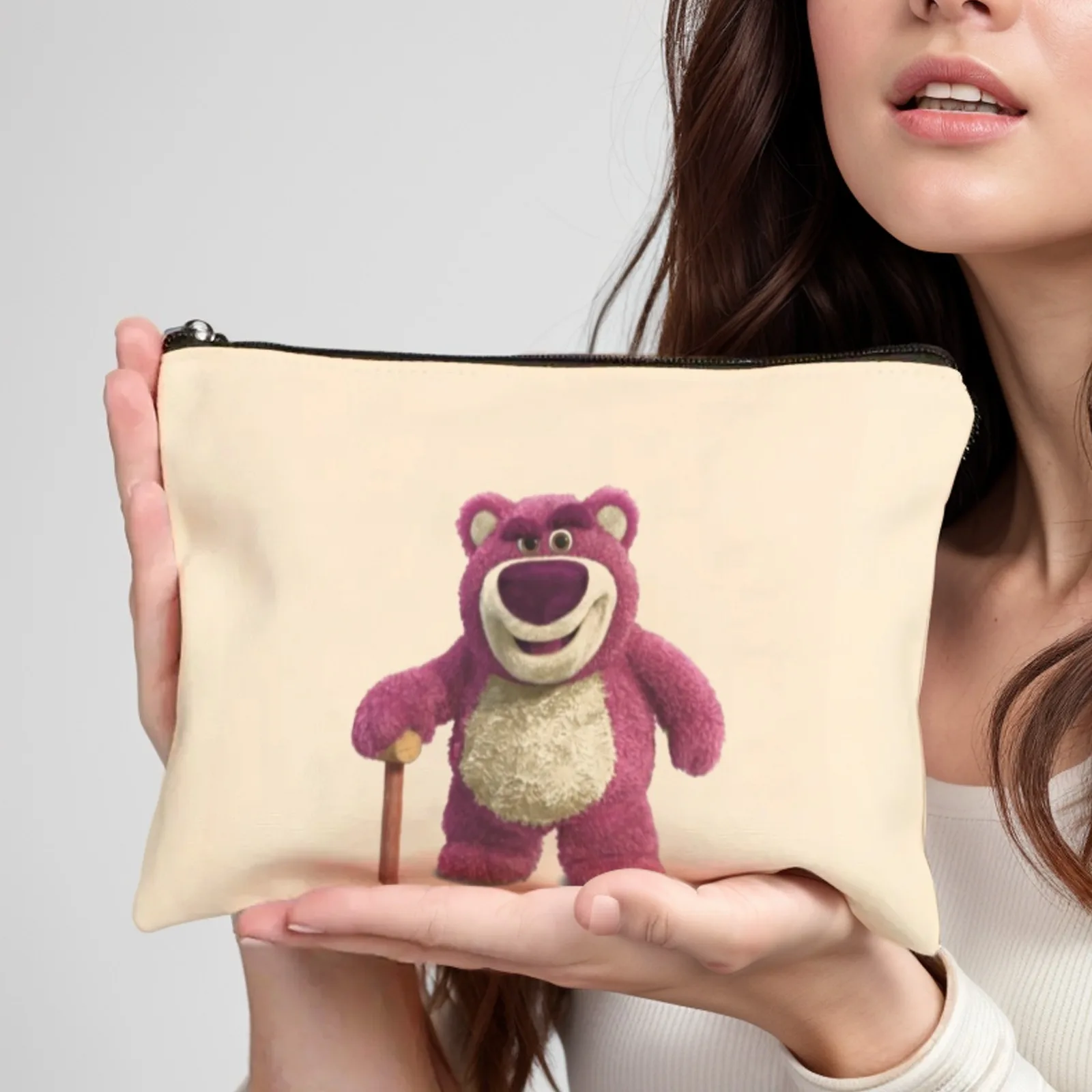 

Toy Story Lotso Bear Print Makeup Bag - Multi - Purpose Fashionable Cartoon Zipper Pouch for Daily, Travel & Gift - Friendly Use