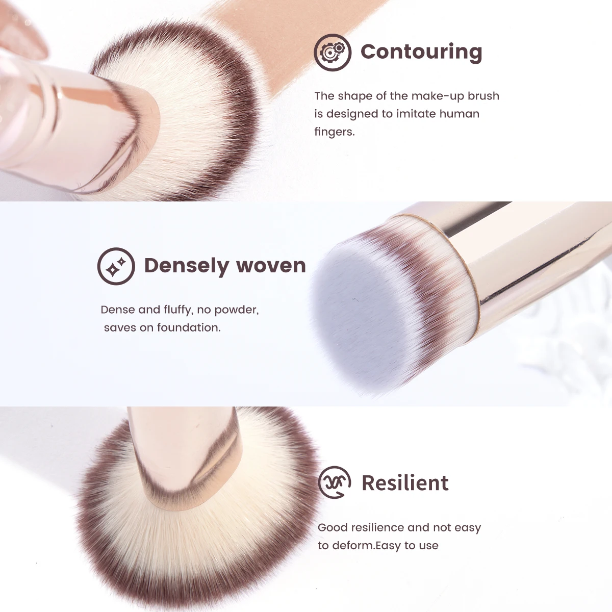 Conjunto de pincéis de base, 2 peças, para creme líquido, pó, contorno, polimento, corretivo, pincel facial, maquiagem cosmética, kit de ferramentas de beleza